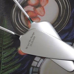 Personalizowany grawerowany nóż do ciasta, niestandardowy serwer do tortów weselnych, podnośnik do ciasta, nóż do ciasta, nóż do ciasta, prezent na rocznicę ślubu, stal nierdzewna