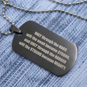Personalized Engrave Text Font Memorial, Custom Stainless Steel Dog Tag Necklace or Keychain, Unique Military Style Gift to Him, Army Wife