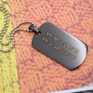 Personalized Engrave Text Font Memorial, Custom Stainless Steel Dog Tag Necklace or Keychain, Unique Military Style Gift to Him, Army Wife
