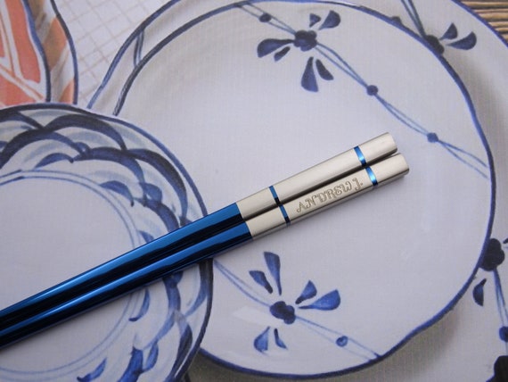 engraved stainless steel chopsticks