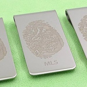Fermasoldi personalizzato con impronta digitale per papà, regalo di nozze personalizzato, ricordo sentimentale per la persona amata, regalo per marito e sposo