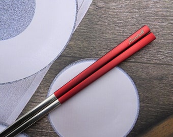 Personalized Stainless Steel Chopsticks - Custom Chopsticks Laser Engraved with your Message, Special Unique Keepsake, Best for Asian Food