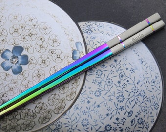 Personalized Stainless Steel Chopsticks - Custom Chopsticks Laser Engraved with your Message, Special Unique Keepsake, Best for Asian Food