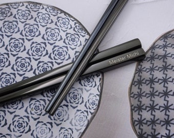 Personalized Stainless Steel Color Chopsticks - Custom Chopsticks Laser Engraved, Special Unique Keepsake, Best for Asian Food