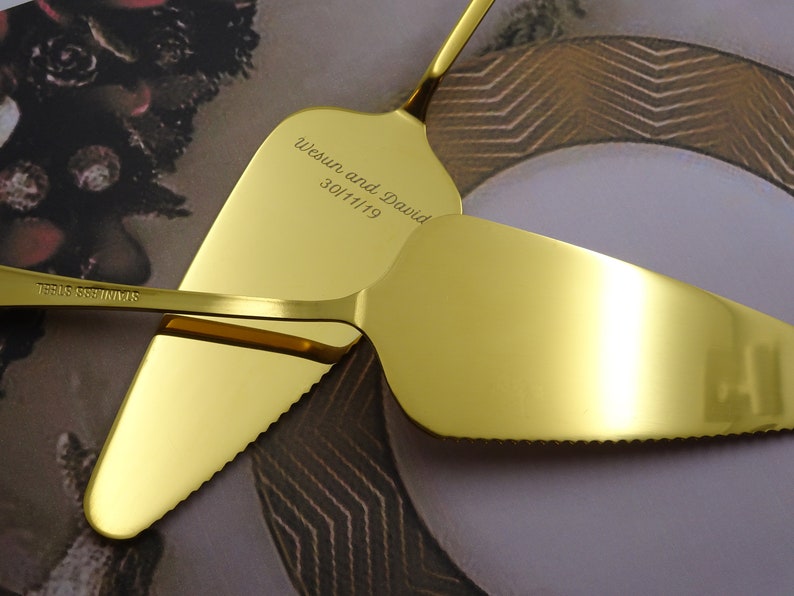Personalized Engraved Cake Cutter Custom Wedding Cake Server Etsy