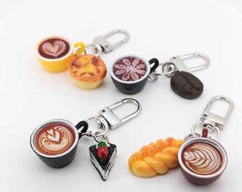 Miniature Coffee Shop ABS Keychain Charm DIY Jewelry Making