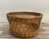 French Wicker Basket market fruits Chic Vintage Woven Rattan 0708208