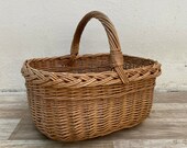 French Wicker Basket market fruits Chic Vintage Woven Rattan 07082010