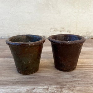 RARE Vintage french set of 2 cast iron pots planter mold 10122217