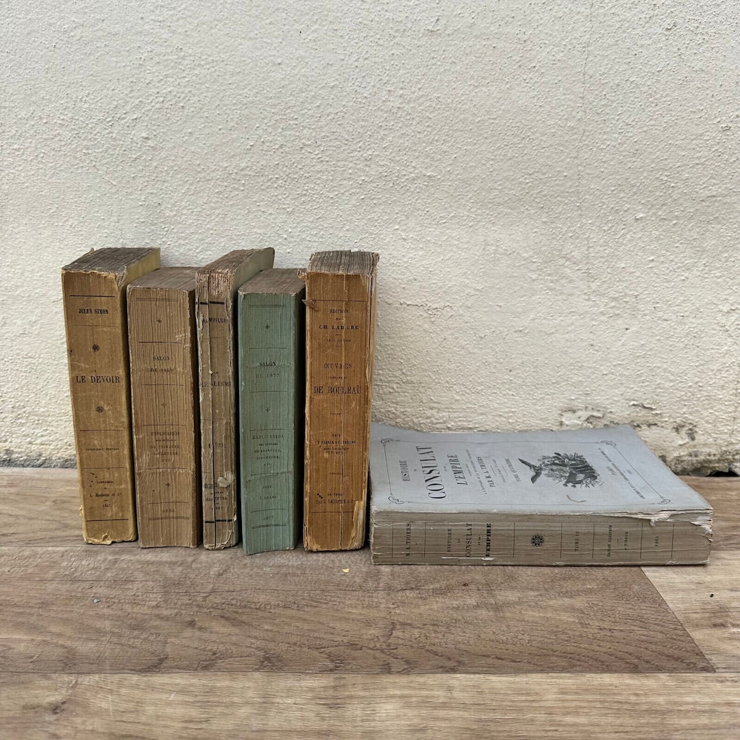 Collection of Old French Books Decoration 19th 18052315 - Etsy