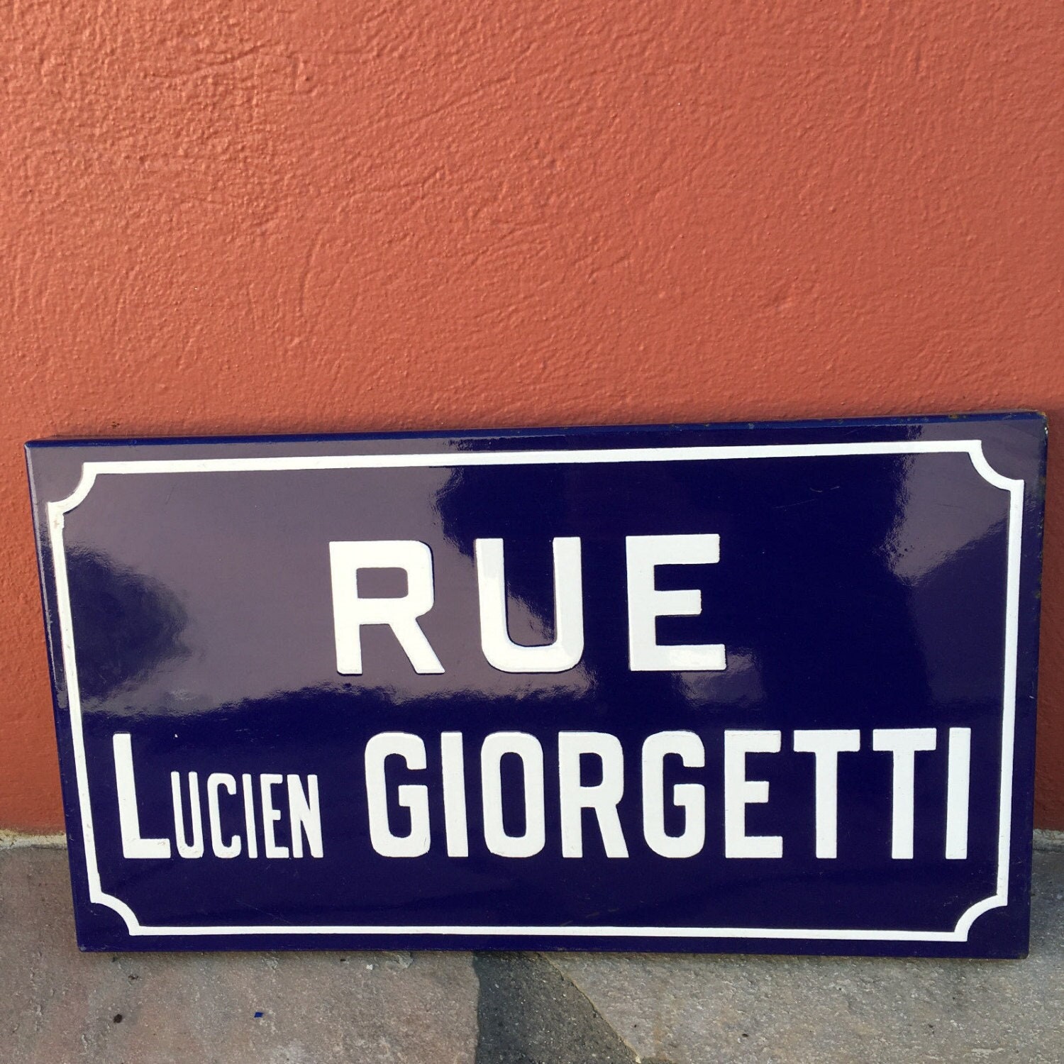 Ancienne Français Plaque d'enseigne Émaillée de Rue - Vintage Giorgetti 3