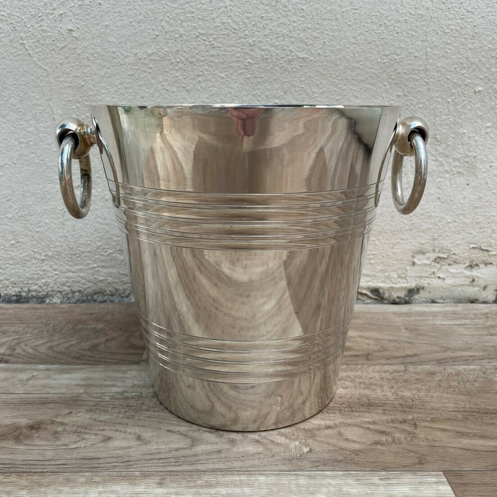 Vintage Français Champagne Silverplate Ice Bucket Cooler 0111219