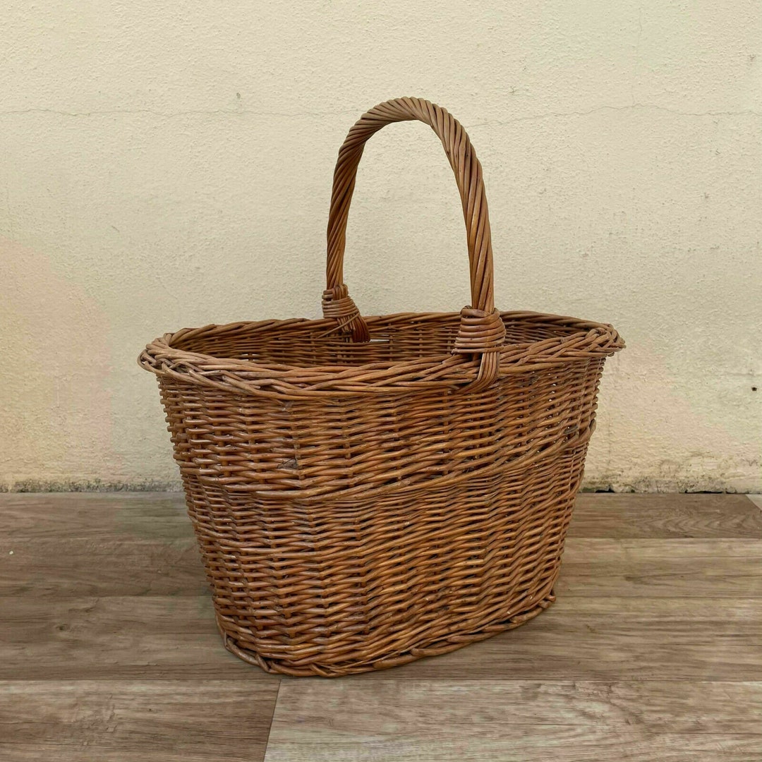 French Wood Basket Market Vegetables Rattan Wicker 2805213 Etsy