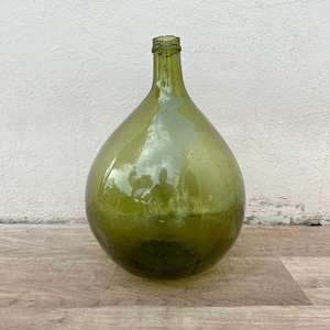 French Green Dame Jeanne Demi John Carboy Bottle bonbonne BLOWN 13 3/4&quot; 1805231