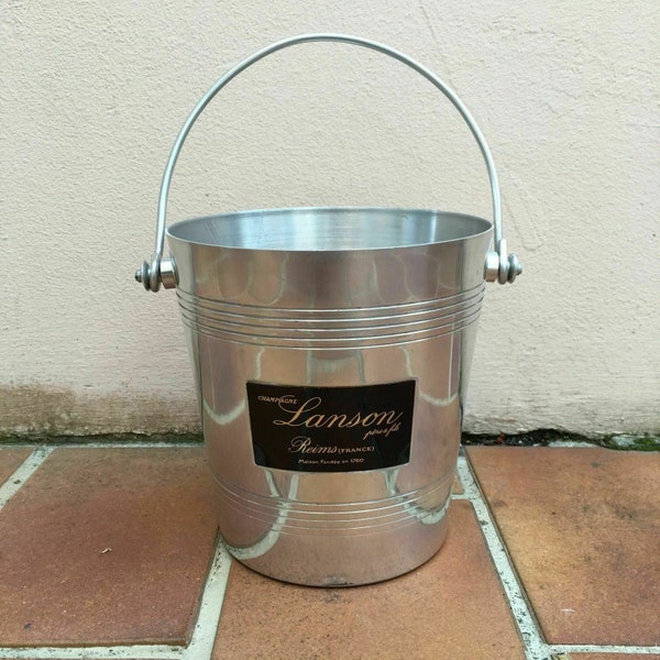 Vintage French Champagne French Ice Bucket Cooler Made in France LANSON TINY
