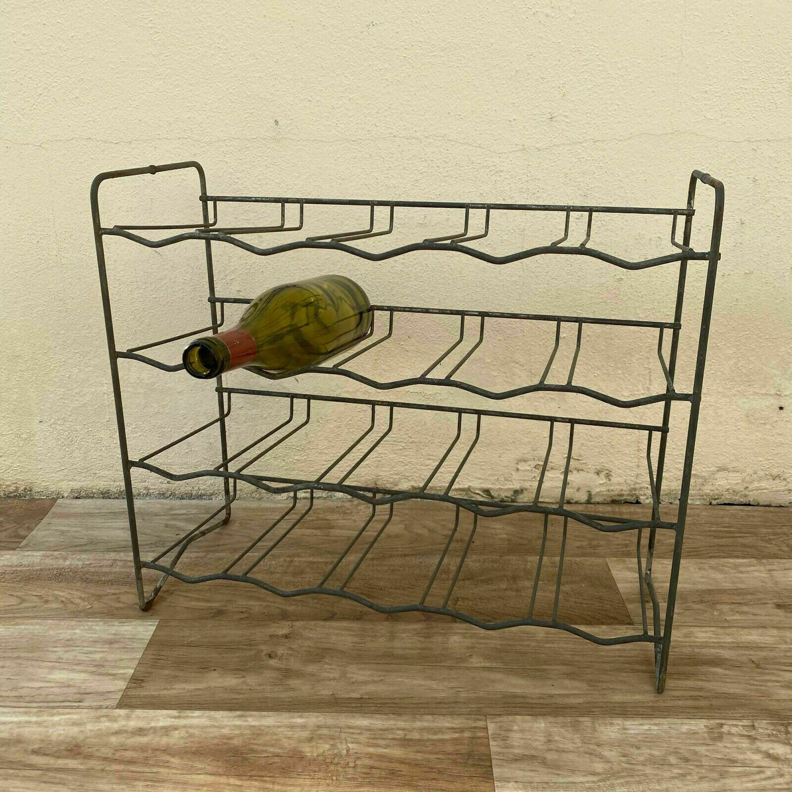 Vintage French Metal 20 Wine Bottle Rack 1950 Old Style 16062124