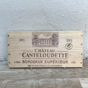Panel de caja de madera para vino, letrero de pared francés vintage CANTELOUDETTE 08032215