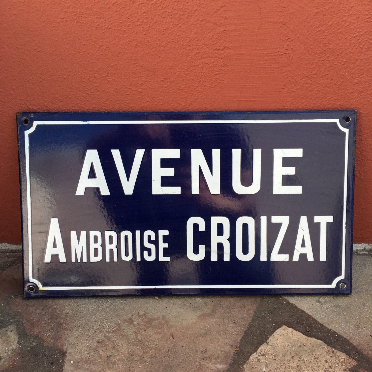 Plaque d'enseigne Émaillée de Rue Old Français - Croizat Vintage 4