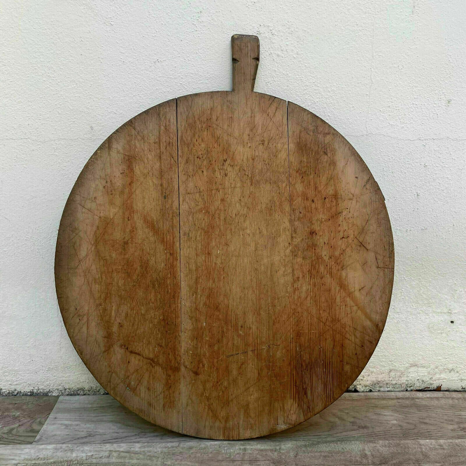 Pain Français Vintage Antique ou Planche à Découper Bois Rond 0703223