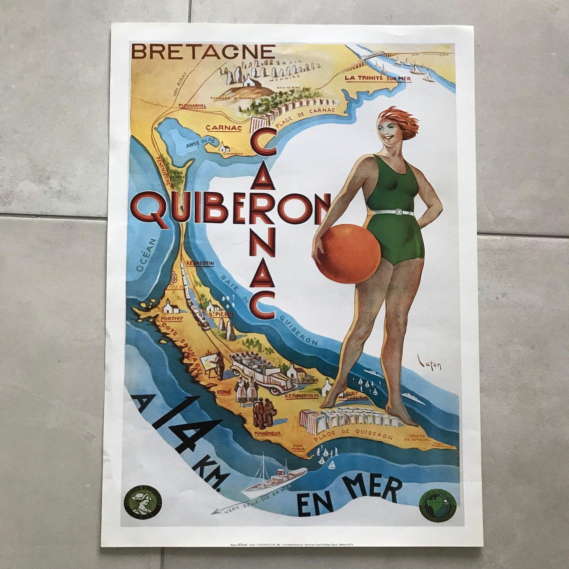 Vintage Bretagne French Tourism Poster A3 Print Wall Art Vintage