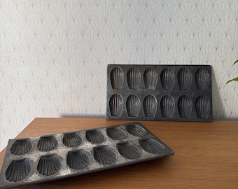 Stampi per madeleine francesi, teglie da forno vintage in metallo, stampi a conchiglia 19042515