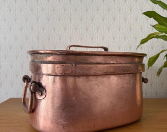 French Copper Daubiere Antique Dovetailed Stock Pot 13 3/4" 2002251