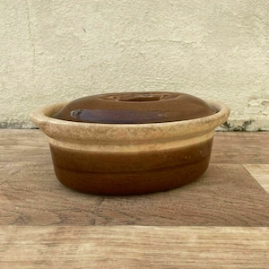 Vintage French Glazed Lidded Clay Terrine 0904215