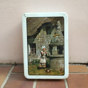 Vintage Retro französische Metalldose süße Zuckerkekse Bretagne