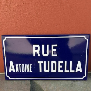 Old French Street Enameled Sign Plaque - vintage tudella