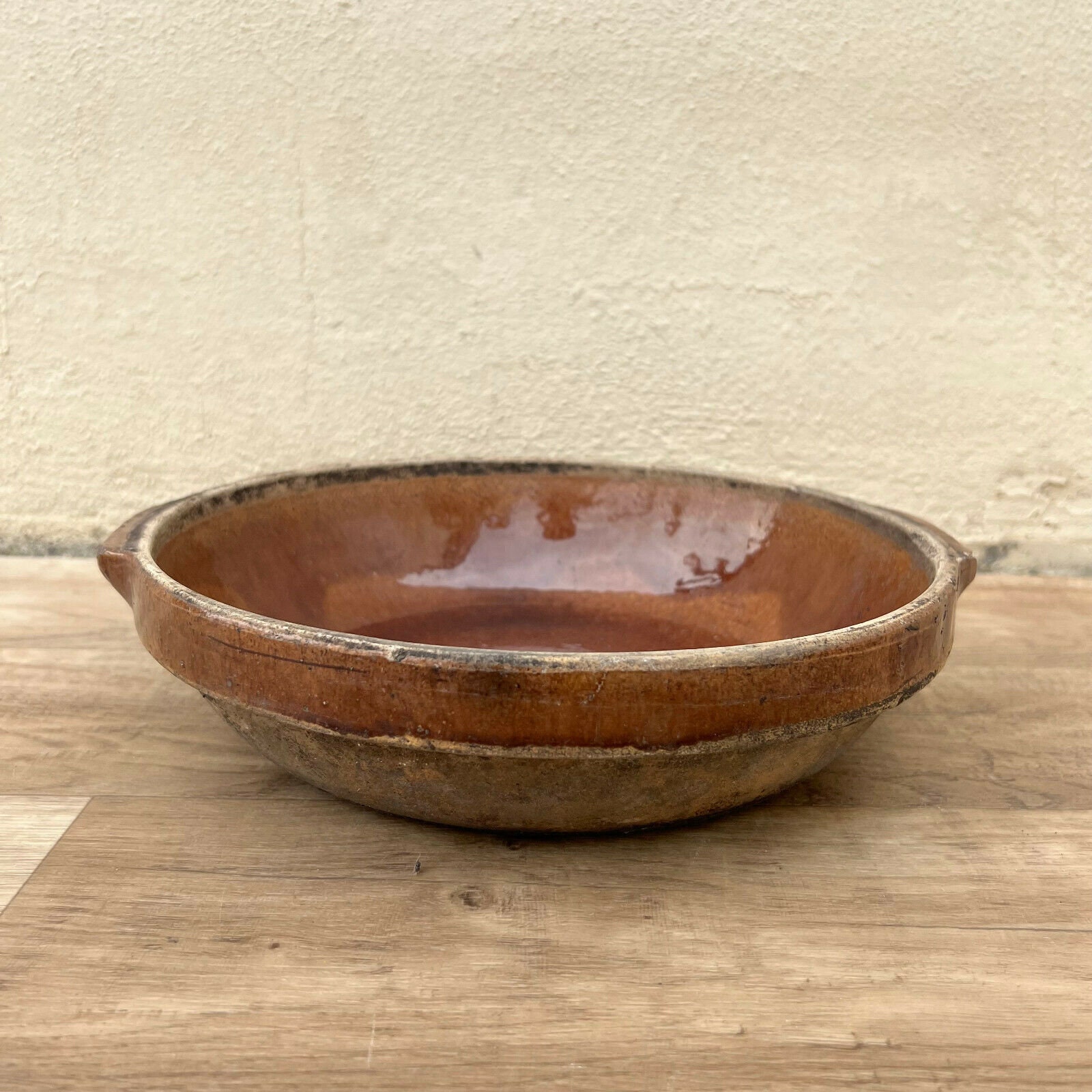 Vieux Français 11 1/2 Poterie Bol de Fruits Bruns Provence Millésime Tian Émaillé 2703228