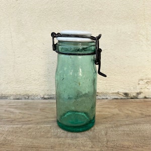 Alte Flasche Einmachglas Glas Porzellan Stopfen 18 cm 1006242