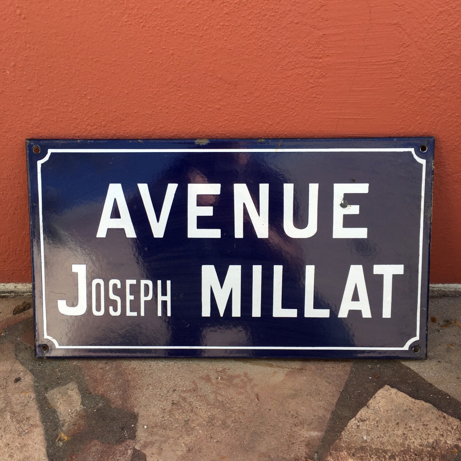 Ancienne Français Rue Émaillée Plaque - Millat Vintage 4