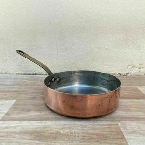 Gaillard Paris France saute Pan 9 1/2&quot; Vtg Copper Cookware 0310216