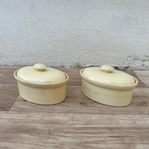 Vintage French Digoing Sarreguemines Set Of 2 Mini Terrine 13022312