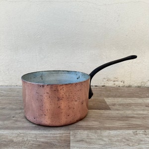 OLD copper pan French tin lining 9&quot; 3mm thick 4.1kg DEHILLERIN PARIS 0703233