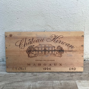 Panel de caja de madera para vino, letrero de pared francés vintage KIRVAN 08032214