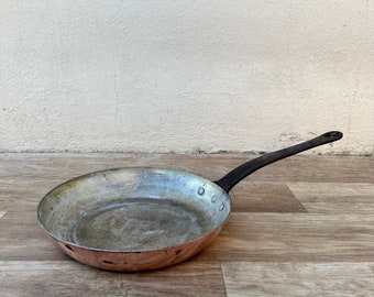 OLD frying pan French tin lining made in France 0703236