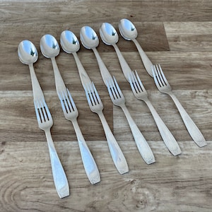 Set Of 6 forks Spoons Alfénide Alfenide Silver Plate from France 26042012