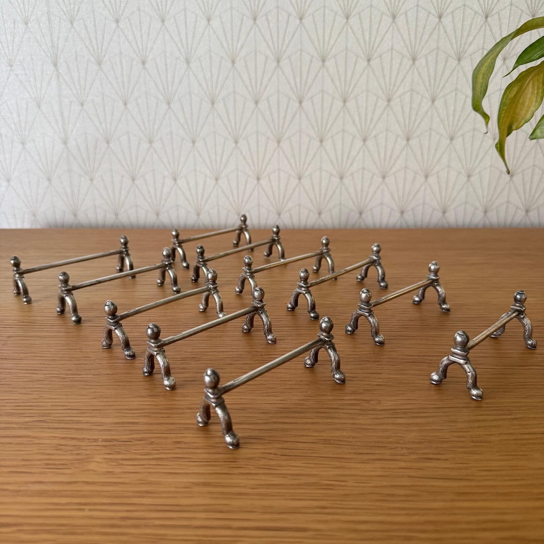 Vintage Swiss Wiskemann Silver Plated Knife Rests Set of 11
