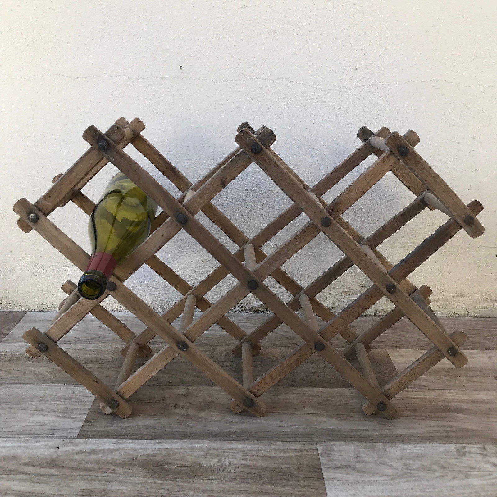 Porte-Bouteille de Vin en Bois Rack Étagère Rangement Organisateur d'étagère Pliable Support 1305181