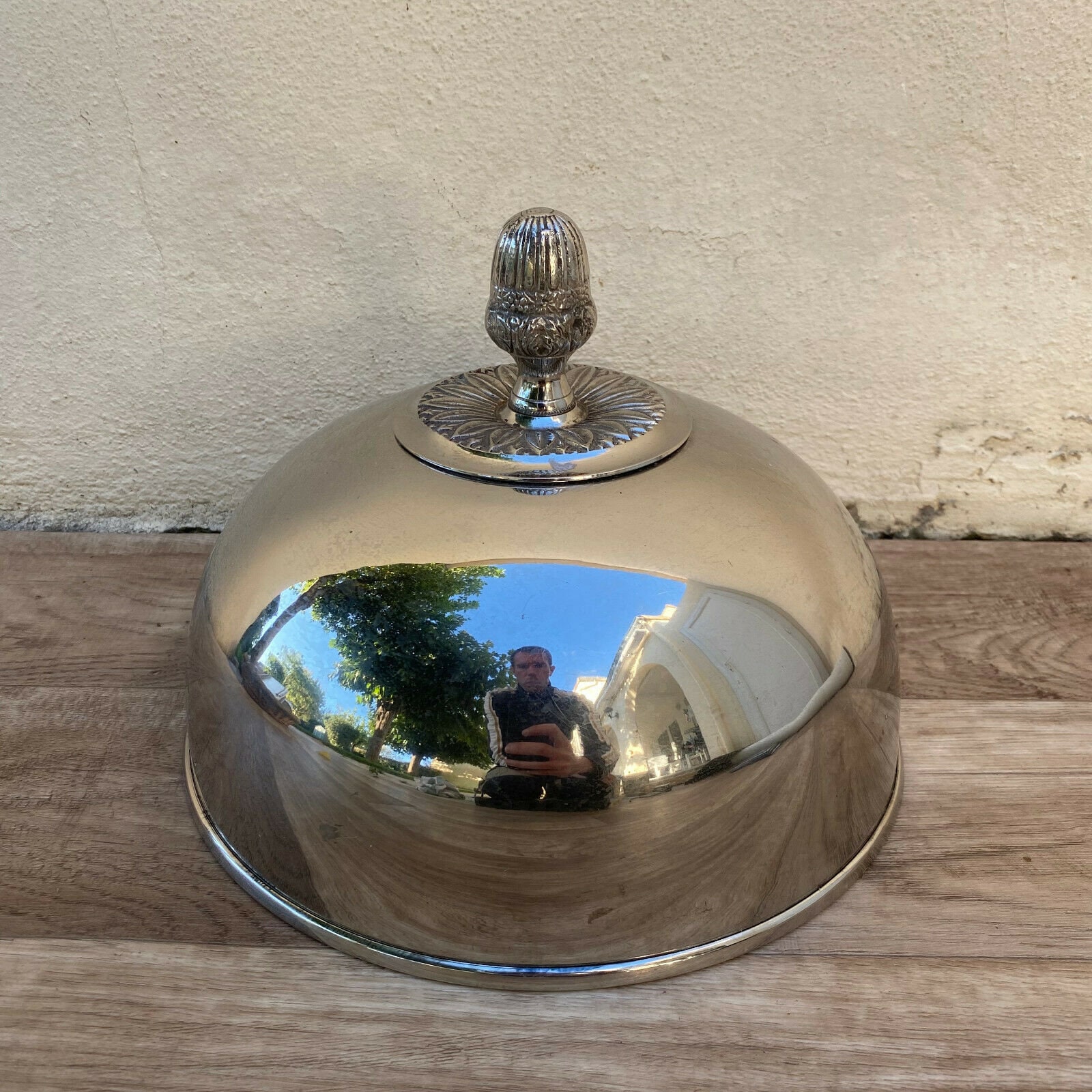Français Dome Food Serving Cover Cloche Dôme en Plaque d'argent 0102221