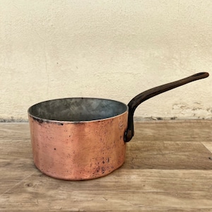Rare Old Copper Pan French Tin Lining 7" 3.5Mm Thick Lejeune Paris 1105228