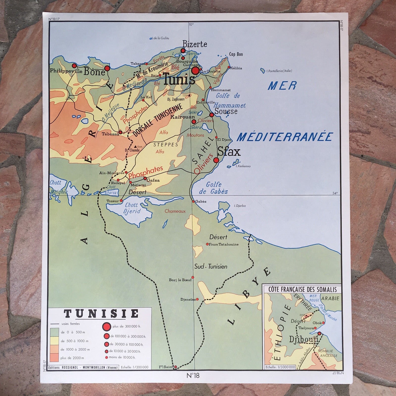 Français Carte de L'école Vintage Tunisie Algérie 0302182 Rossignol Recto Verso