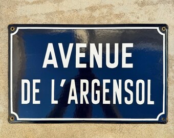 Old French Street Enameled Sign Plaque - vintage ARGENSOL 3 13042436