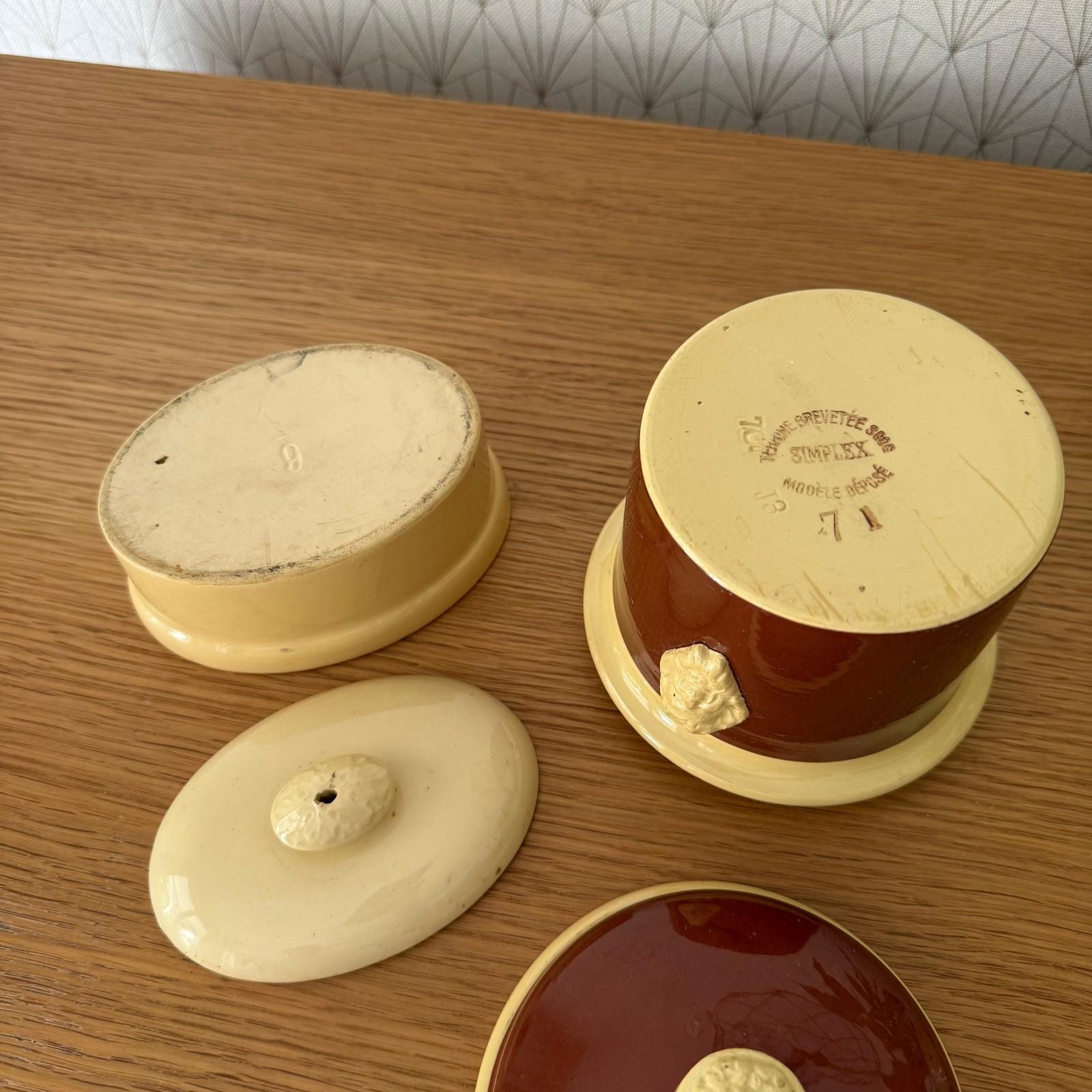 フランス製セラミック製テリーヌ SIMPLEX フォアグラ ブラウン