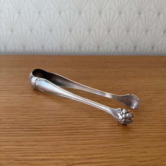 Vintage Christofle Lion Paw Sugar Tongs French Silverplate 6.25