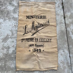 Vintage French Grain Cereal Flour Lenen Bag 1710241