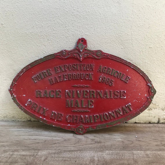 French Vntage Prze Agrculture Plaques , Awards ,1956 Dlle-et