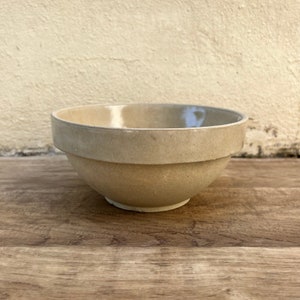 Vintage French Stoneware Salad Mixing Bowl Terrine 7 1/2&quot; 0706229