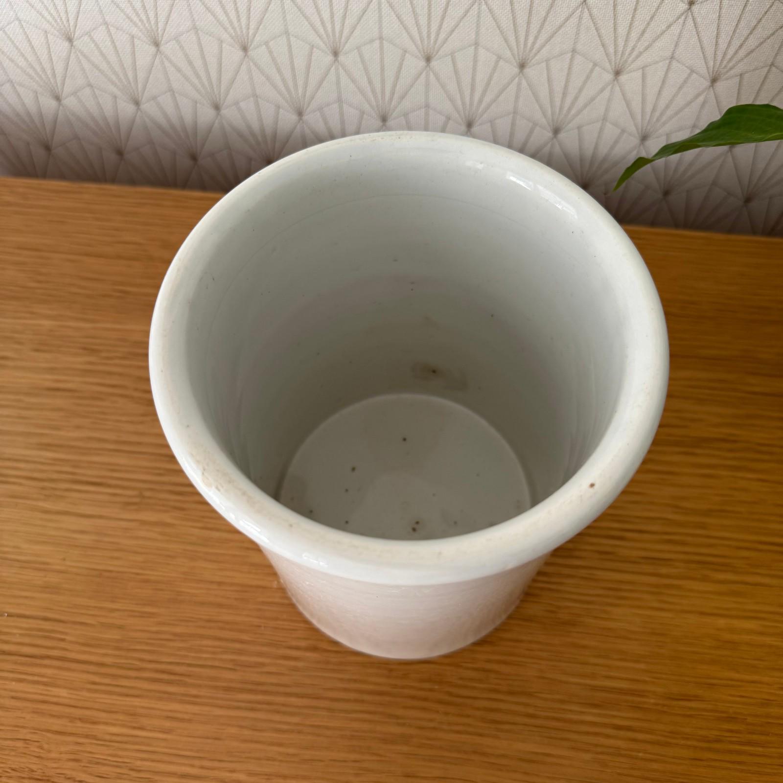 Antique French Confit Pot White Ceramic Creil Montereau Kitchen